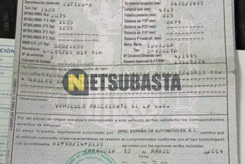 Opel Zafira 2.0 DTi 2004