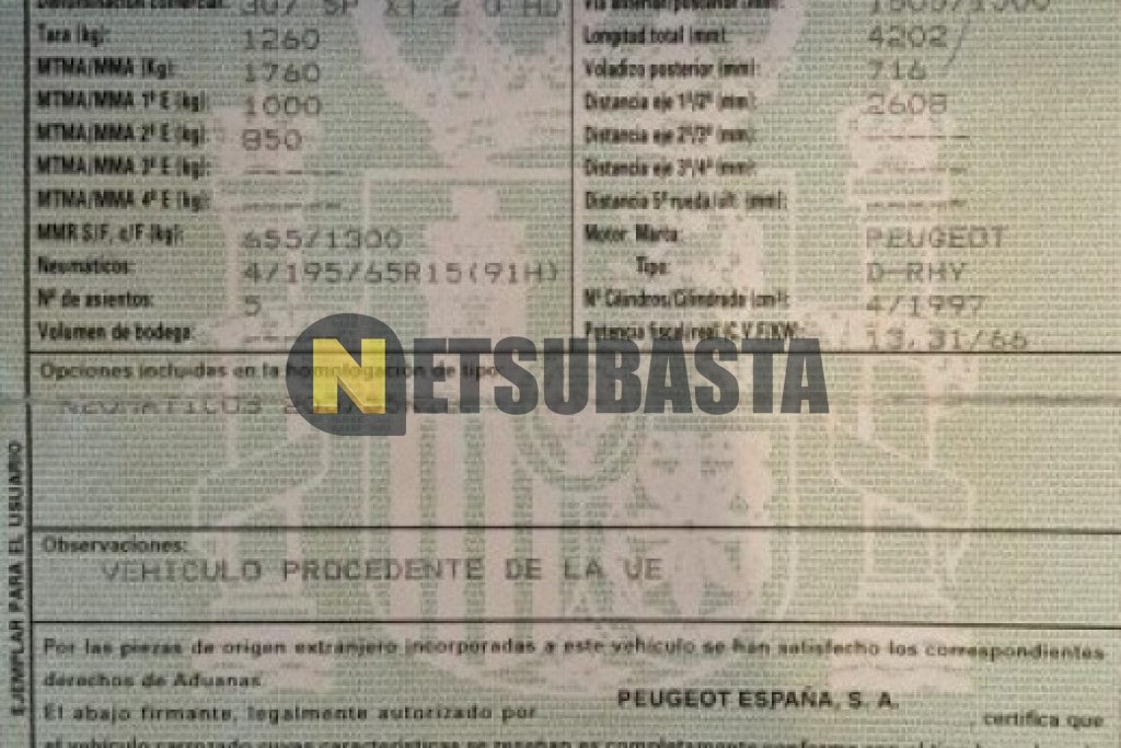 Peugeot 307 2.0 HDi 2001