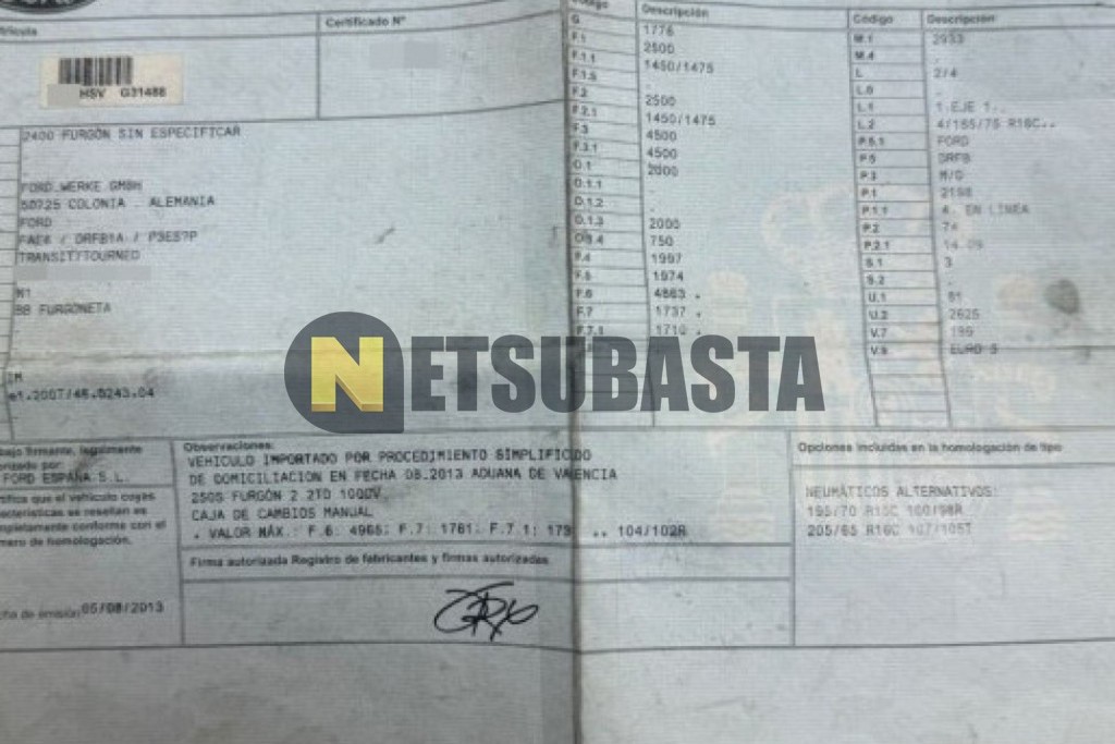 Ford Transit 2.2 TDCi 2013