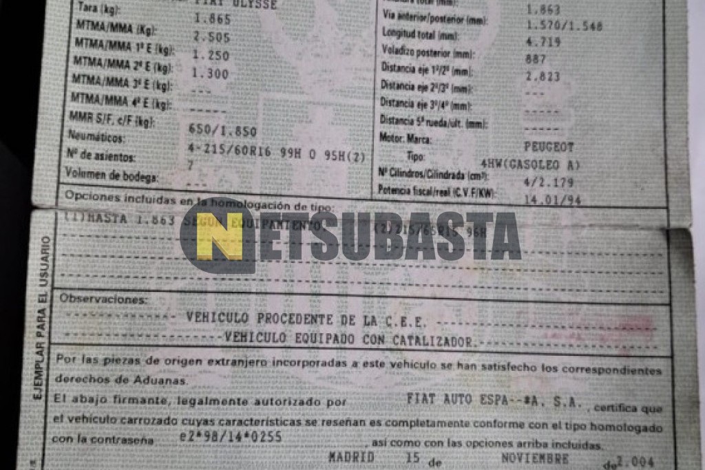 Fiat Ulysse 2.2 JTD 16V 2004