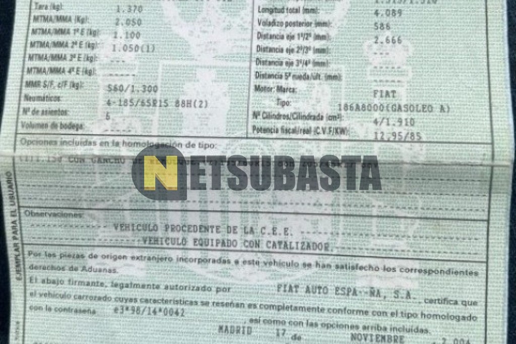 Fiat Multipla 1.9 JTD 2004