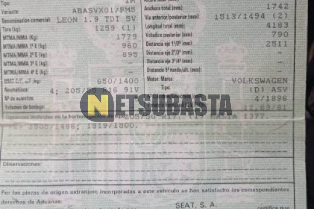 Seat León 1.9 TDI 2002