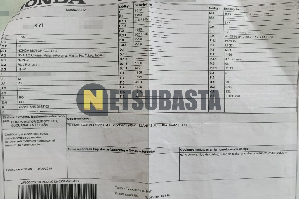 Honda HR-V 1.5 i-VTEC 2019