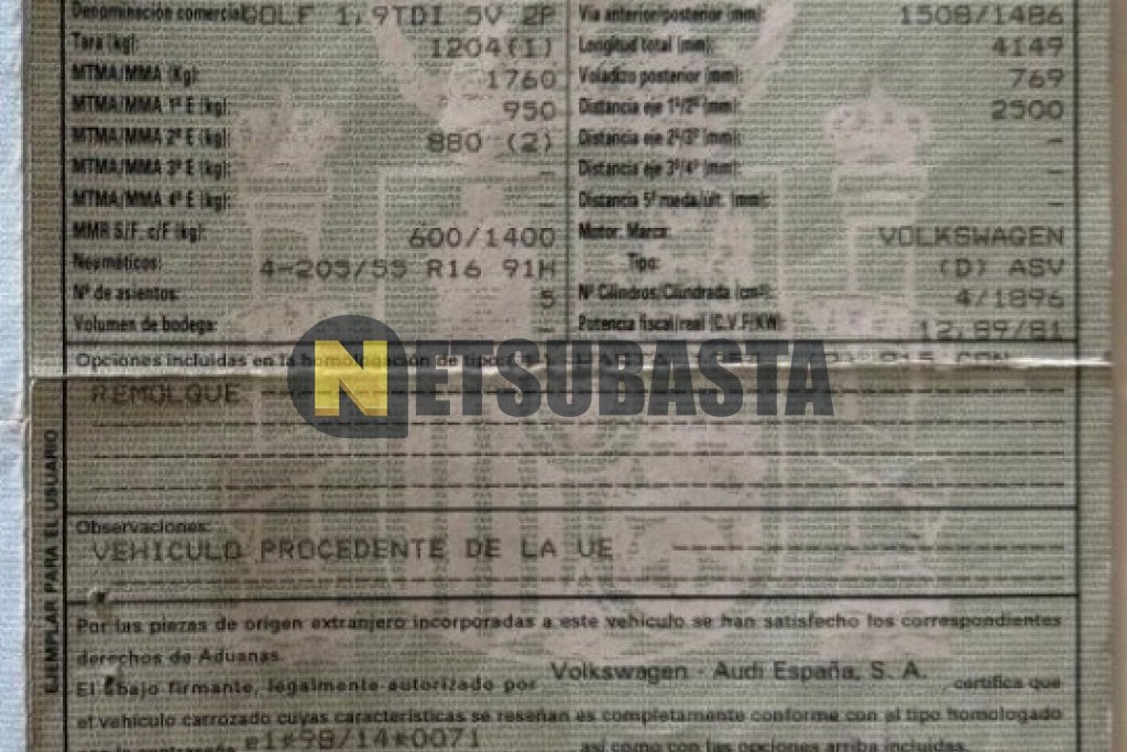 Volkswagen Golf 1.9 TDI 2001