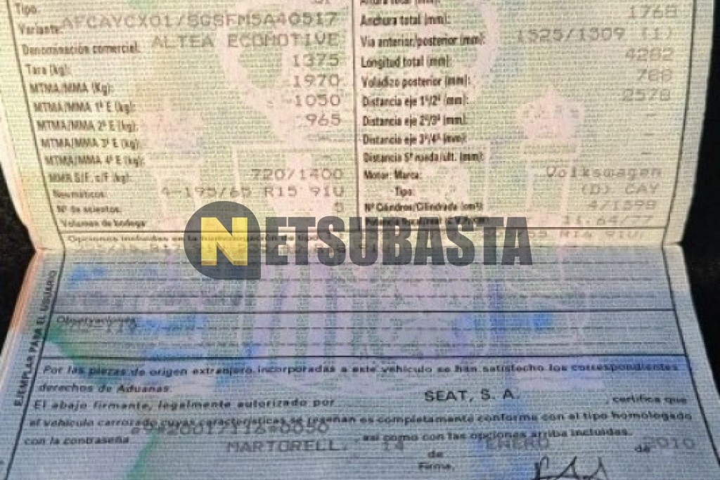 Seat Altea 1.6 TDI 2010