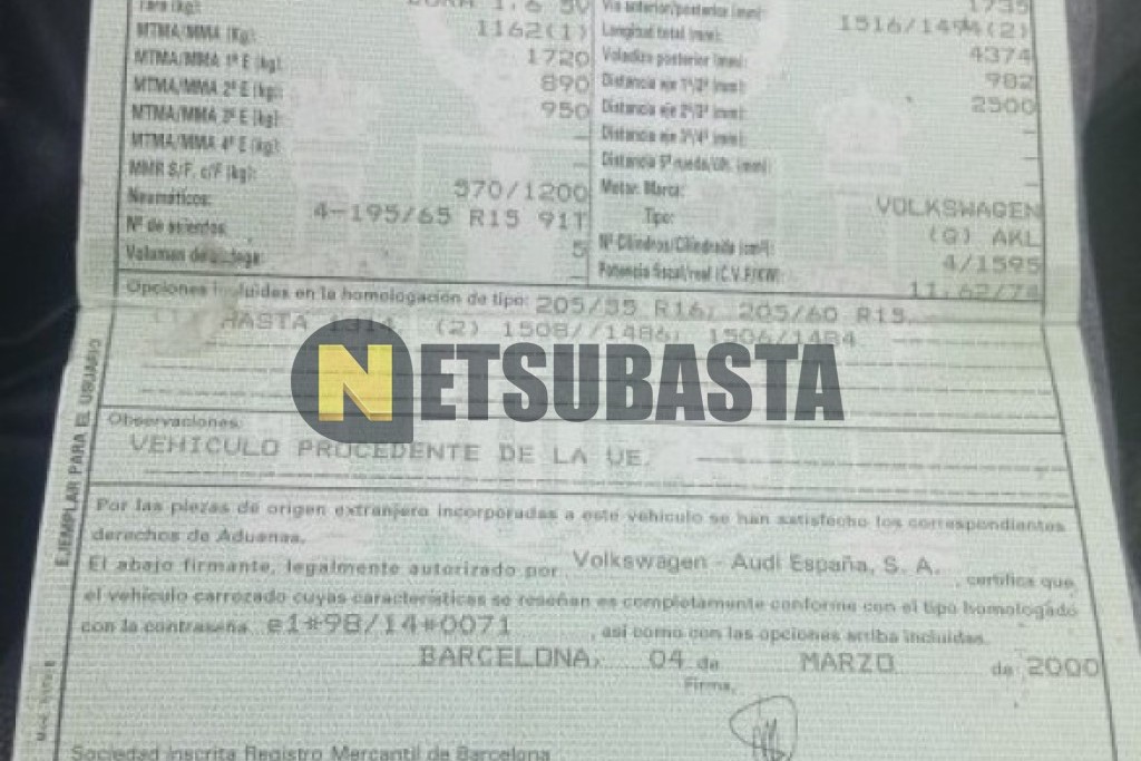 Volkswagen Bora 1.6 2000