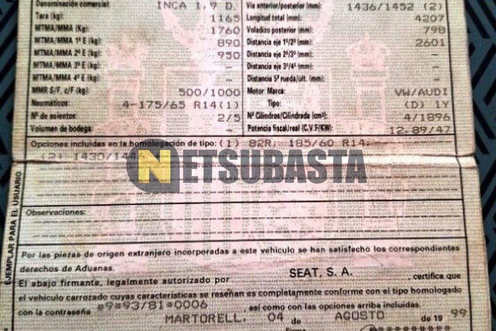 Seat Inca 1.9 D 1999