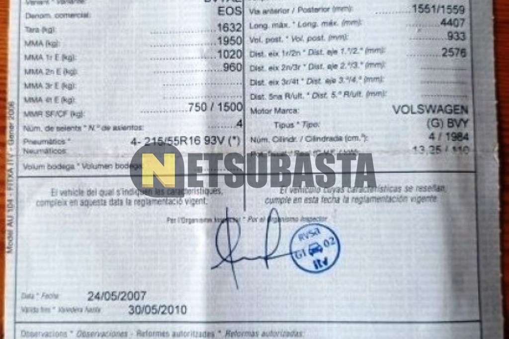 Volkswagen Eos 2.0 FSI 2006