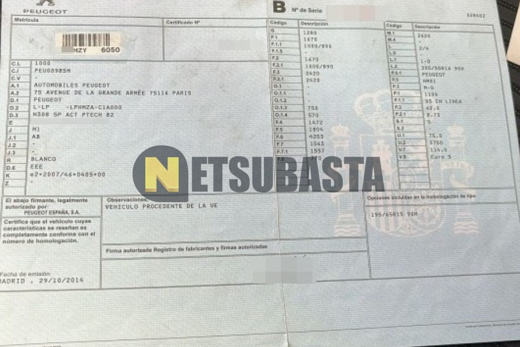 Peugeot 308 1.2 Puretech 2014