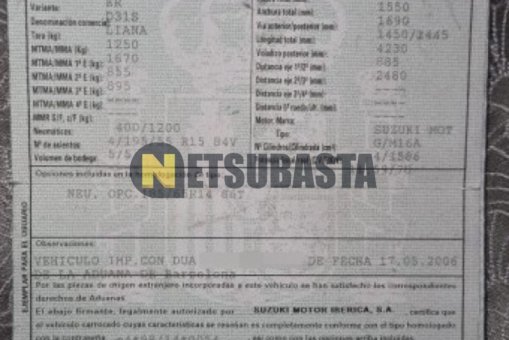 Suzuki Liana 1.6 Gasolina 4x4 2006