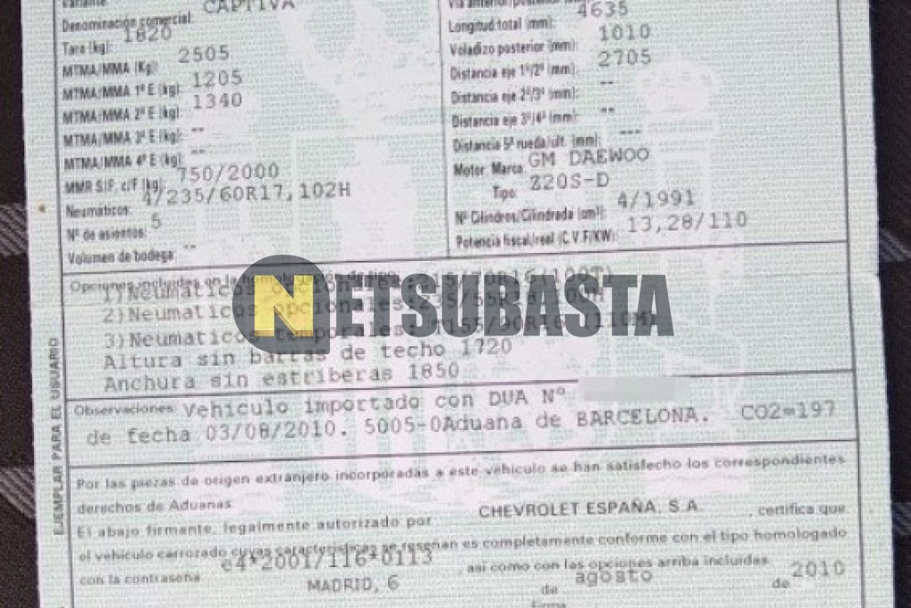 Chevrolet Captiva 2.0 VCDi 2010