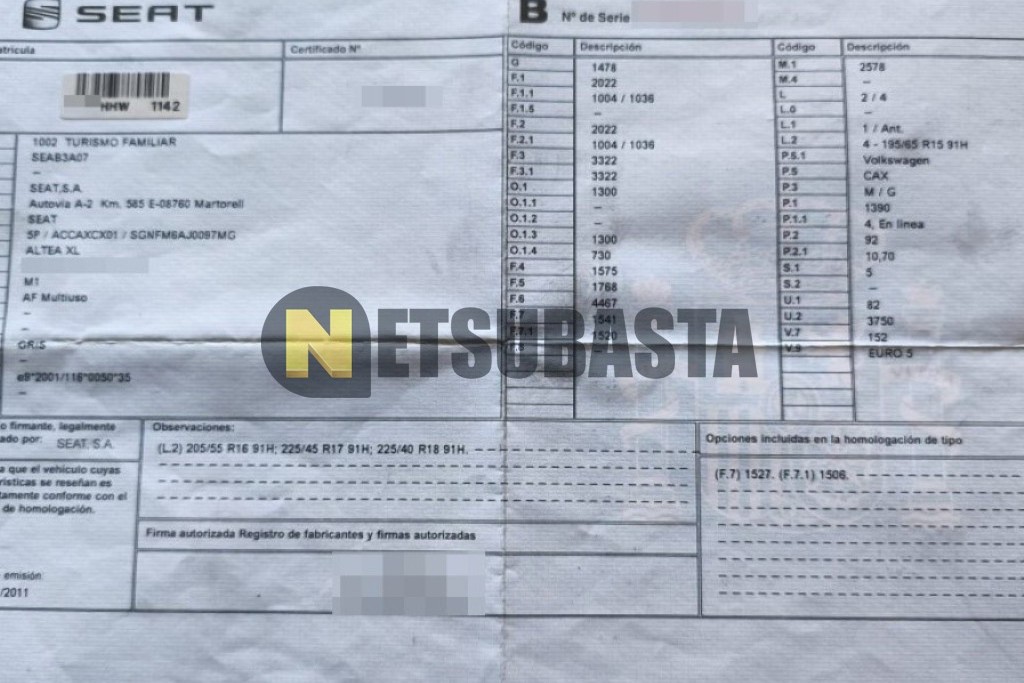 Seat Altea XL 1.4 TSI 2012