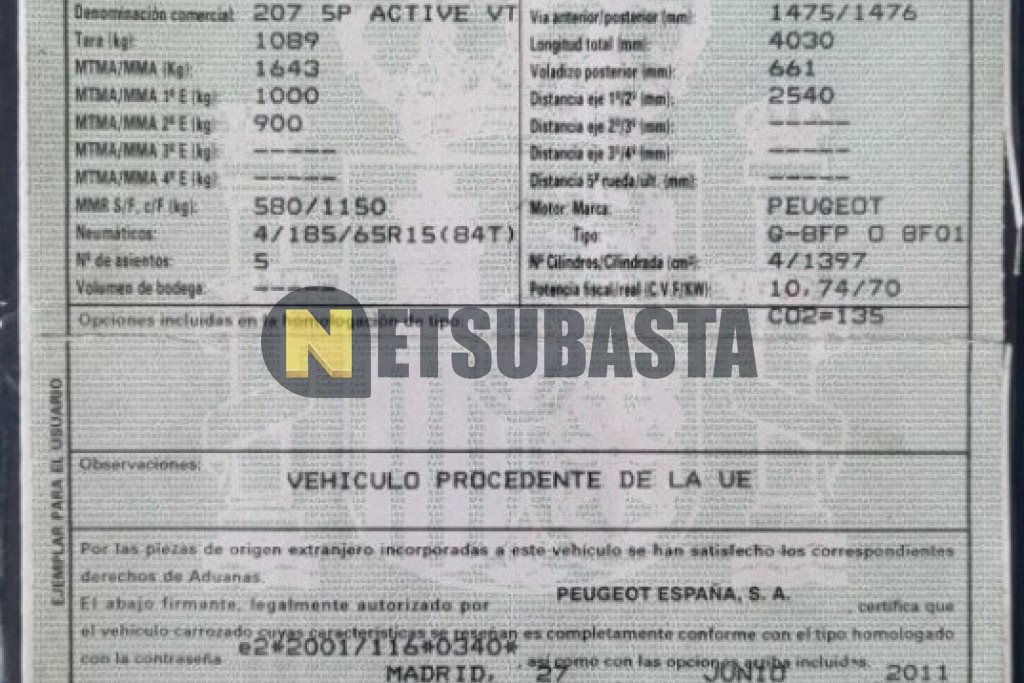 Peugeot 207 1.4 VTi 2011
