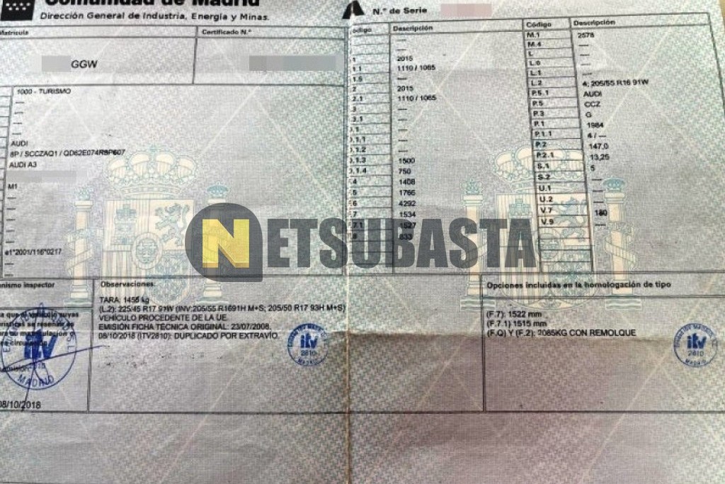 Audi A3 Sportback 2.0 TFSI quattro S tronic 2008