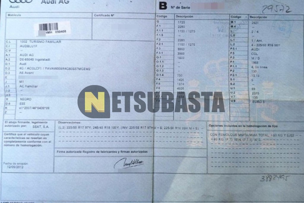 Audi A6 Avant 2.0 TDI multitronic 8 vel. 2012