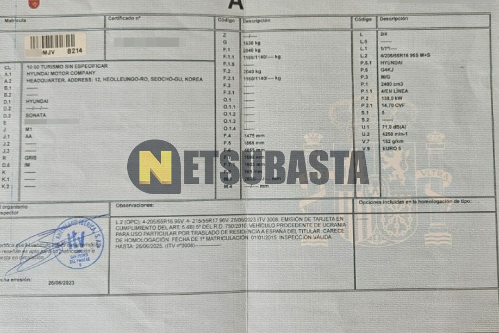 Hyundai Sonata 2.4 2015