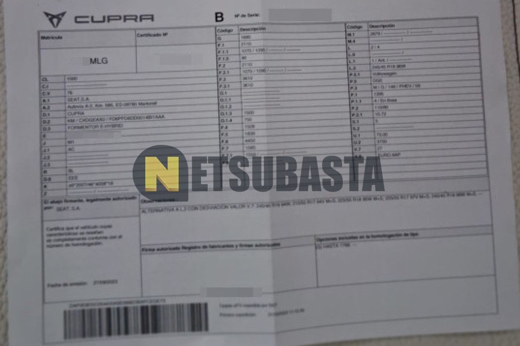 Cupra Formentor 1.4 e-HYBRID 2023
