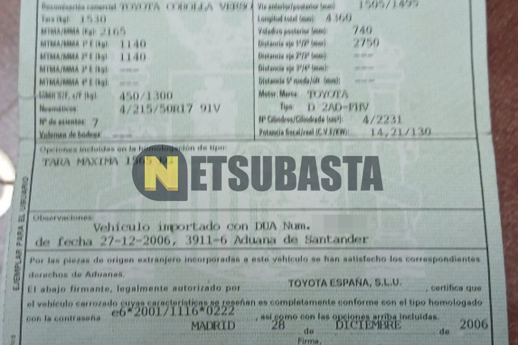 Toyota Corolla Verso 2.2 D-4D 2007