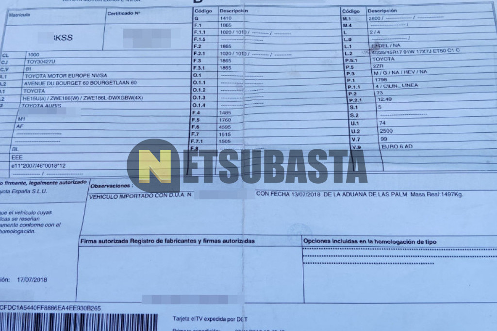 Toyota Auris Touring Sports 140H e-CVT 2019