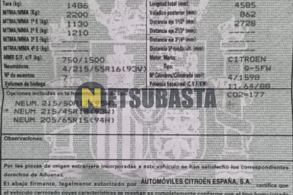 Citroën Grand C4 Picasso 1.6 VTi 2008