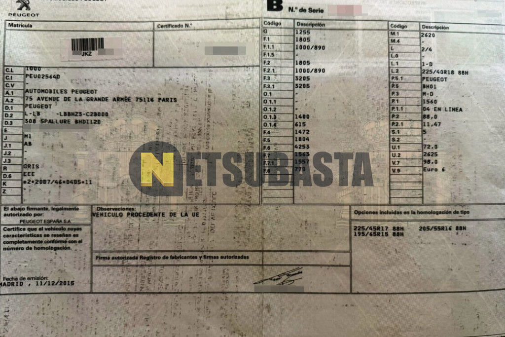 Peugeot 308 1.6 BlueHDi 2015