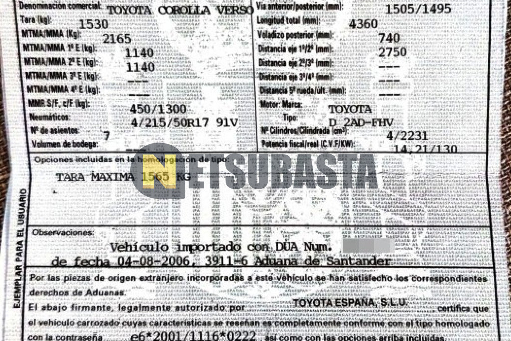 Toyota Corolla Verso 2.2 D-4D 2006