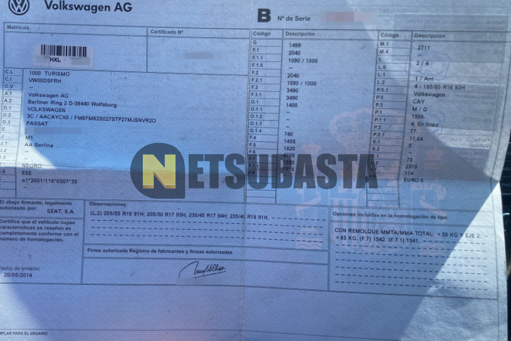 Volkswagen Passat 1.6 TDI BlueMotion Technology 2014