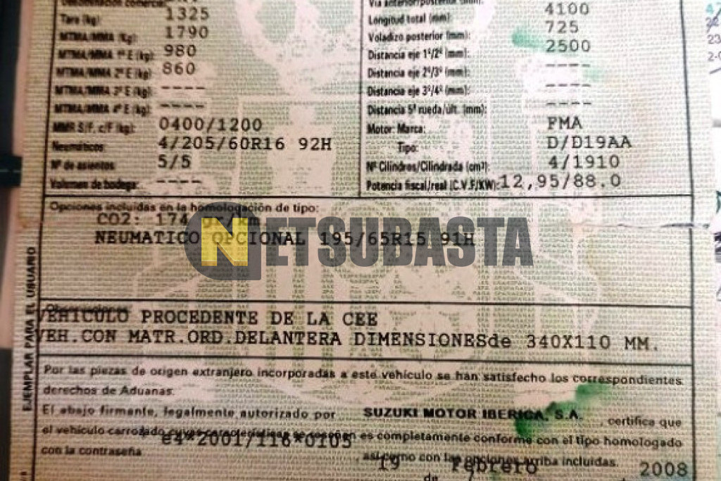 Suzuki SX4 1.9 Diesel 4x4 2008
