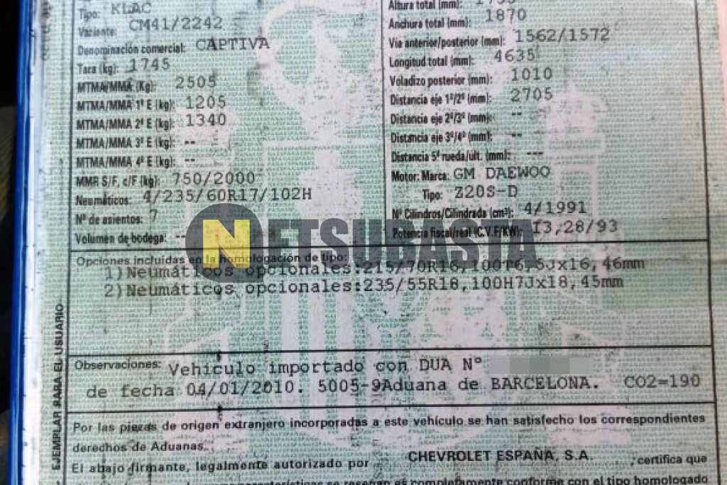 Chevrolet Captiva 2.0 VCDi 7 plazas 2010