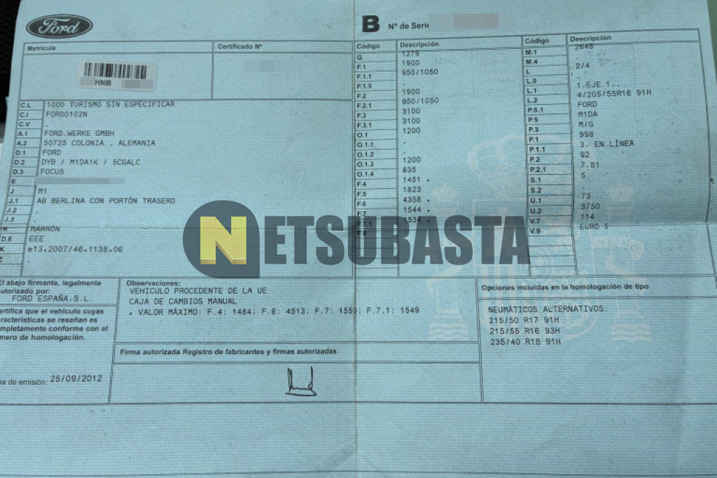 Ford Focus 1.0 EcoBoost 2012